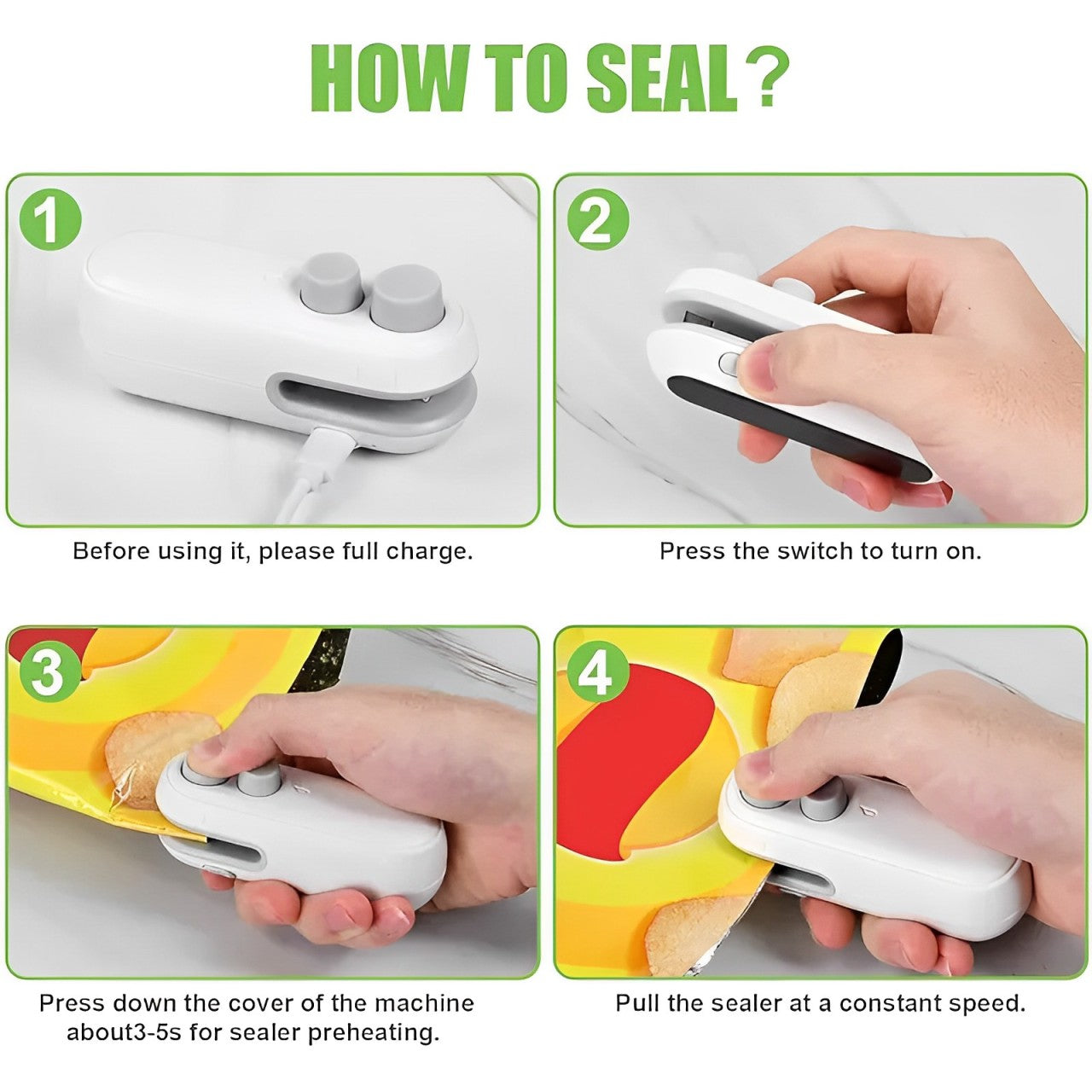 2-IN-1 Mini Portable Rechargeable Sealing and Cutter Machine