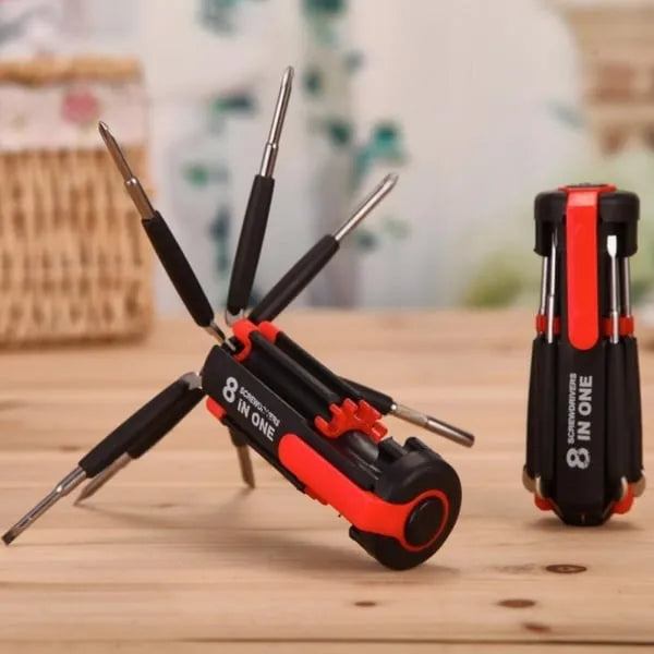 8 in 1 Multifunctional Screw Driver with Torch