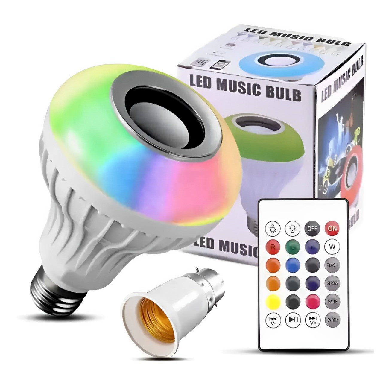 LED RGB Music Bulb with Integrated Bluetooth Speaker & Remote