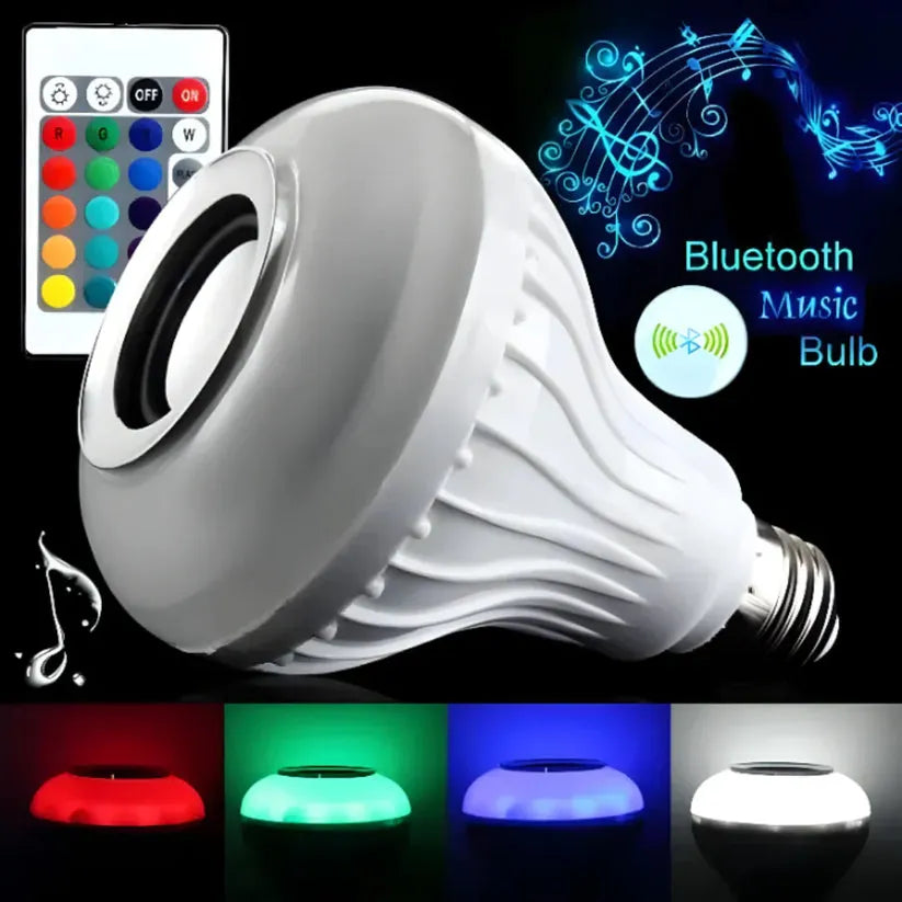 LED RGB Music Bulb with Integrated Bluetooth Speaker & Remote