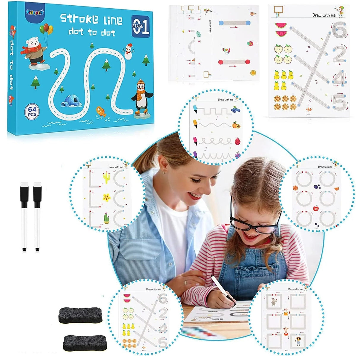 Magical Dot-to-Dot Tracing Workbook for Kids