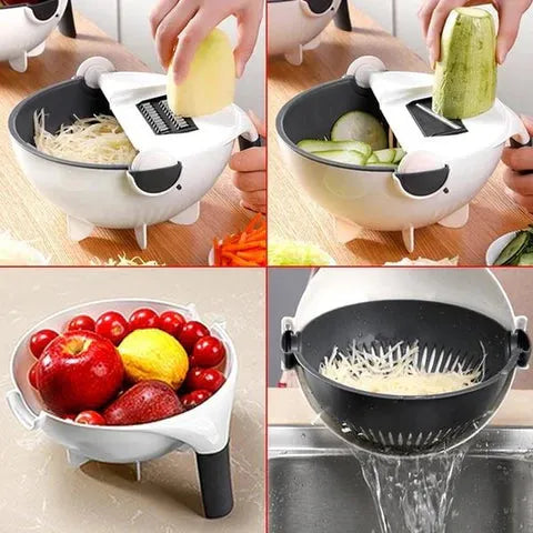 9 in 1 Multifunctional Vegetable Cutter With Drain Basket