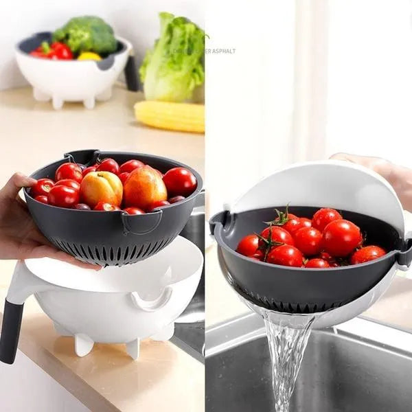 9 in 1 Multifunctional Vegetable Cutter With Drain Basket